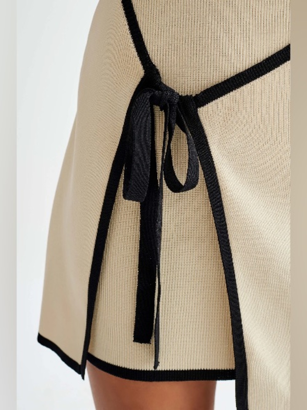 Meshki Cream Strapless Knit Mini Dress - Picture 3 of 14